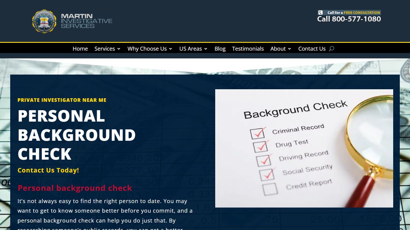 Personal Background Check - martinpi.com